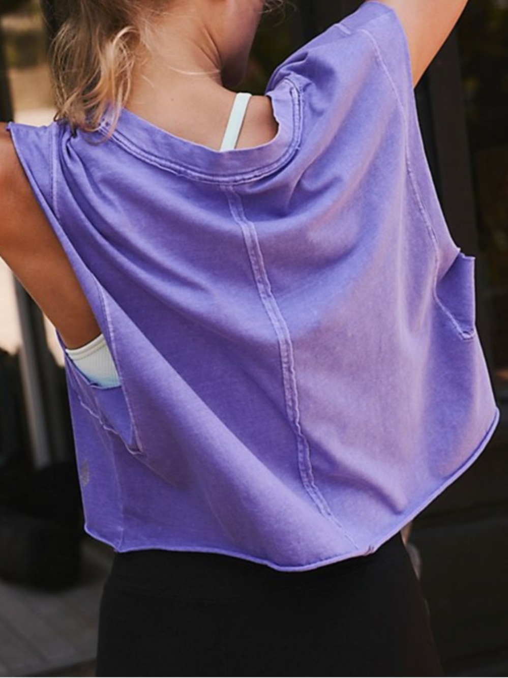 Free People Movement Women's Grape Hyacinth Sleeveless Inspire Tank Sz L